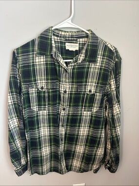 Denim & Supply Ralph Lauren Green and White Plaid Button-Down Shirt